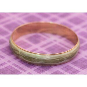 Vintage Avon Bangle with Green Enamel 8 Inches - V1